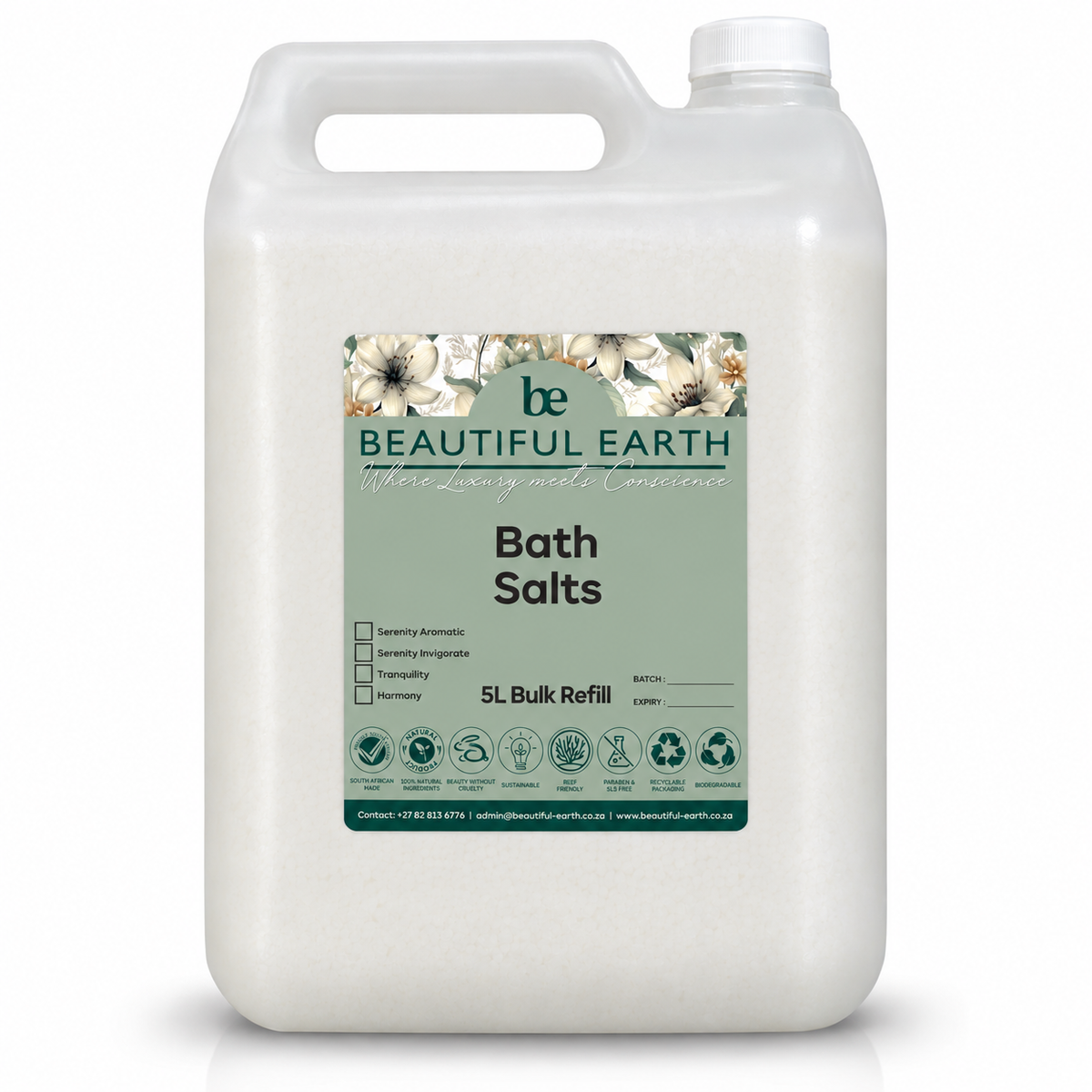 Beautiful Earth Bath Salts - Serenity - Lavender & Ylang - Ylang, 5ℓ natural mineral bath salts