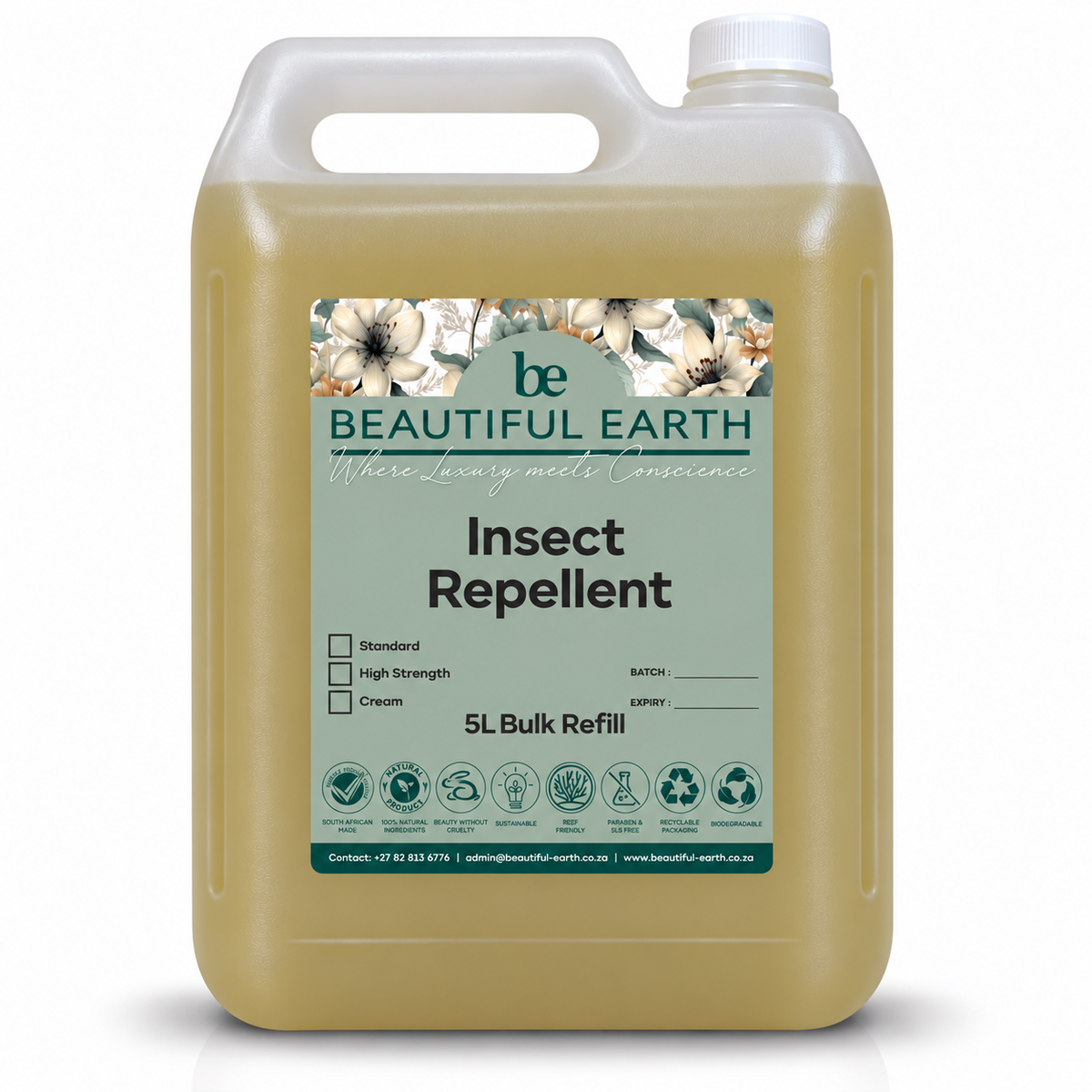 Beautiful Earth Insect Repellent - Extra Strength, 5ℓ natural natural insect repellent spray