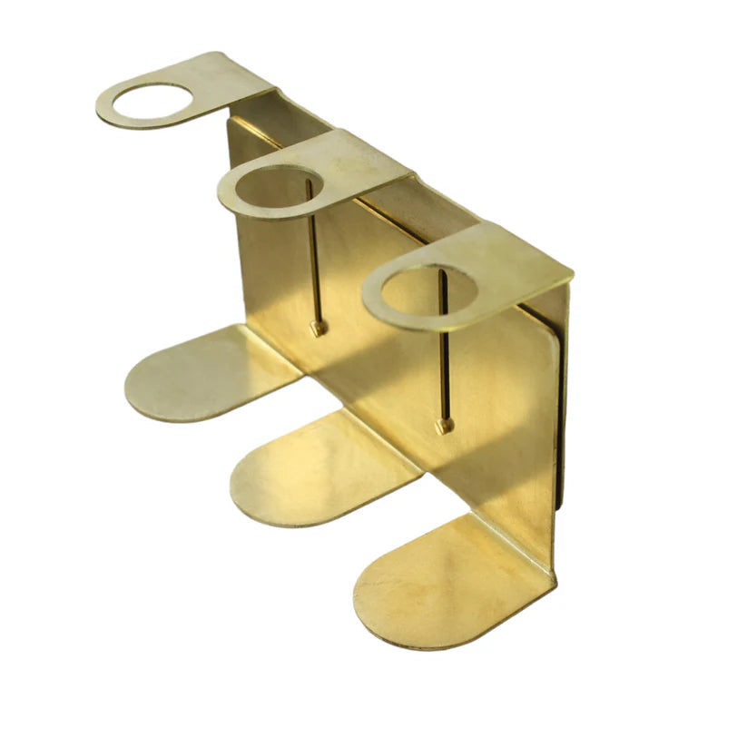 Beautiful Earth Brass Adjustable Lockable Caddy - Three Bottle Holder natural hospitality guest amenity
