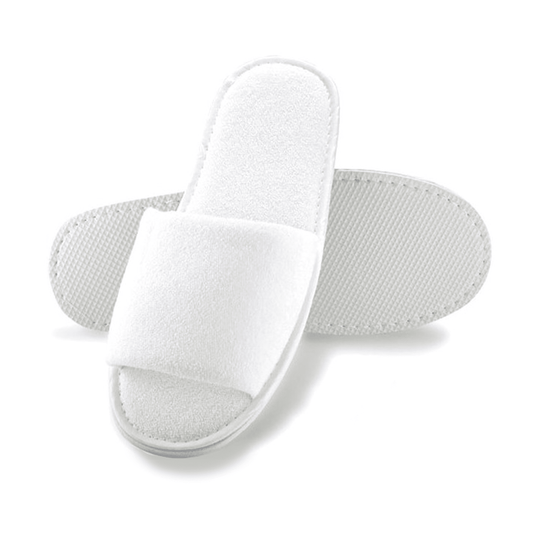 Beautiful Earth Towelling Slippers - 10 units per pack natural hospitality guest amenity