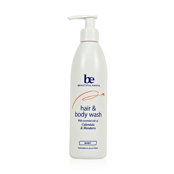 Beautiful Earth Baby Hair & Body Wash with Calendula & Mandarin - 250ml natural body wash